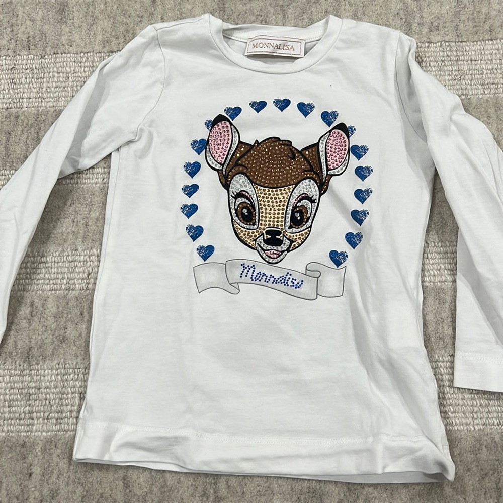 MONNALISA long sleeve white t-shirt